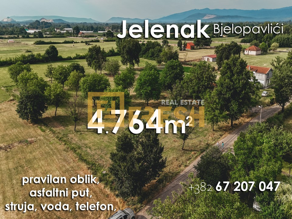 Plac, 4764m2, Jelenak, Danilovgrad, Prodaja