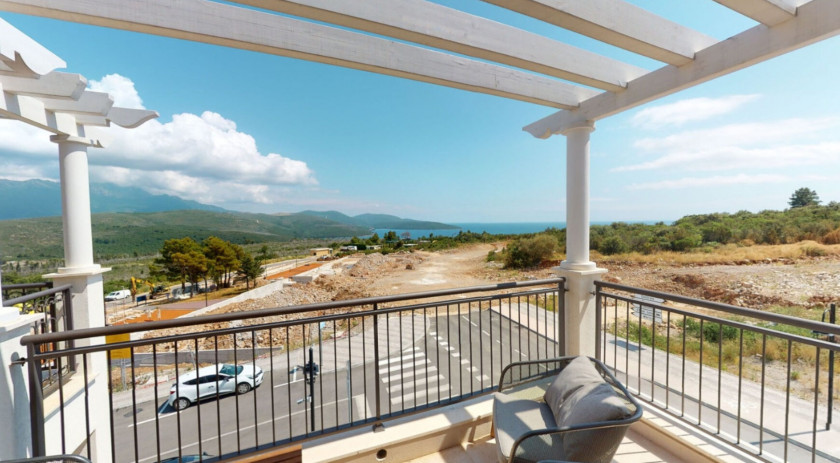 Two bedroom apartment in Lustica Centrale complex with sea view