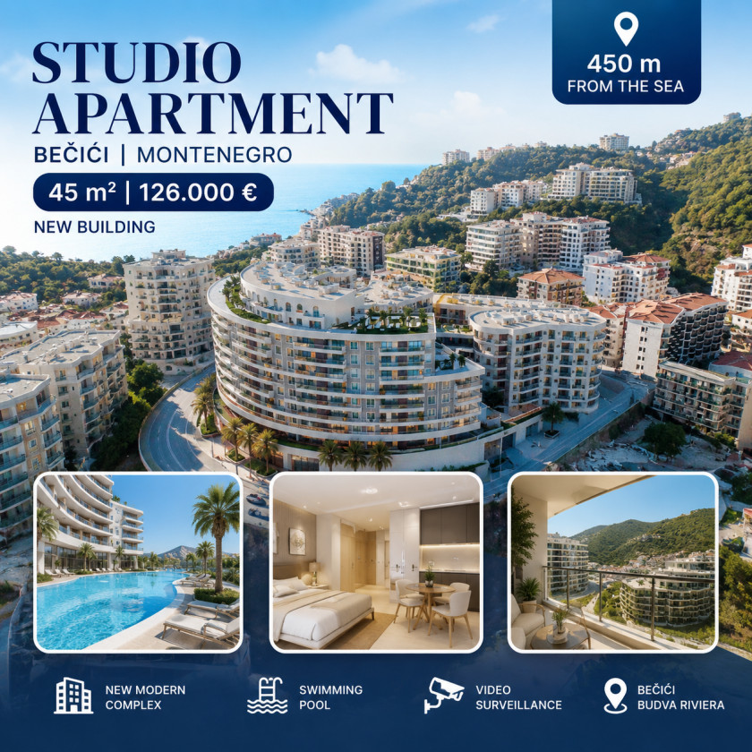 Квартира на продажу, Budva Okolina — €125,000