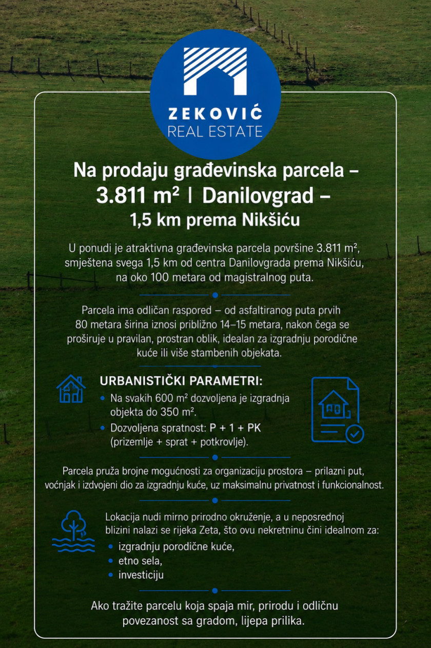 Prodajem Građevinsko Zemljište, Danilovgrad