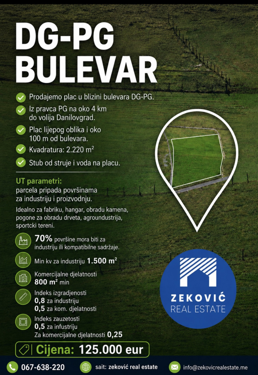 Земля на продажу, Danilovgrad — €125,000