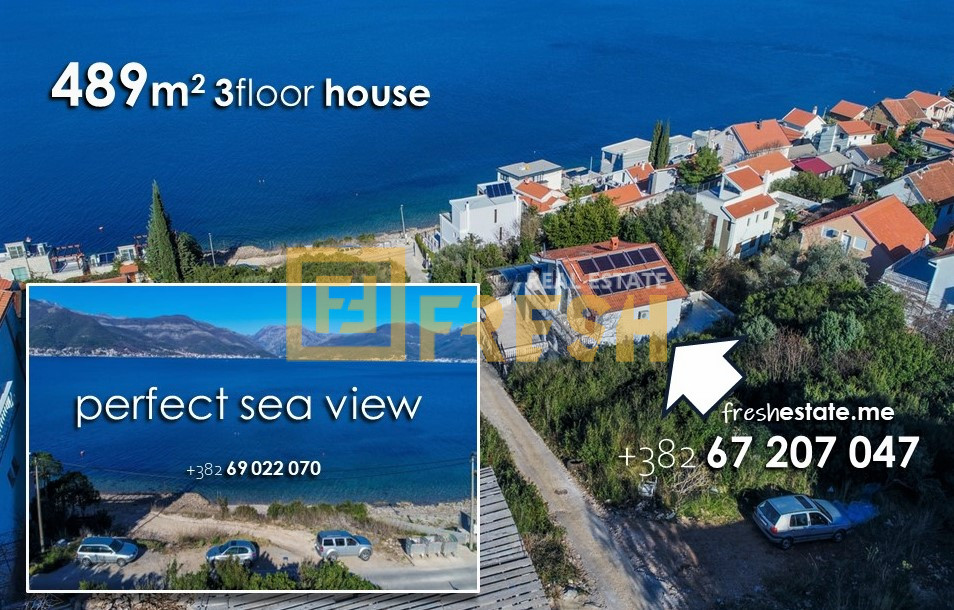 Top sea view, house 489m2, Krašići-Tivat