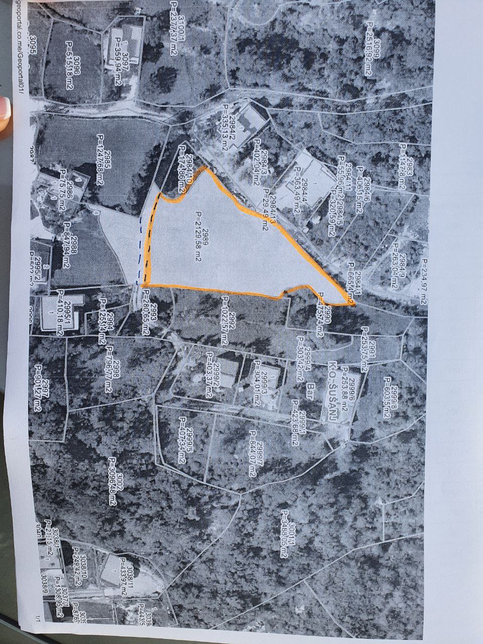 Земельный участок в Susanj, 2130 m²