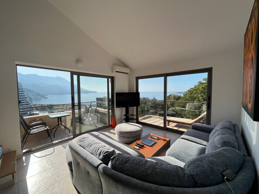 FOR SALE - THREE-BEDROOM FURNISHED APARTMENT IN BEČIĆI WITH PERMANENT SEA VIEW